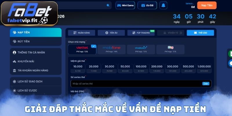 Giải đáp thắc mắc về vấn đề nạp tiền