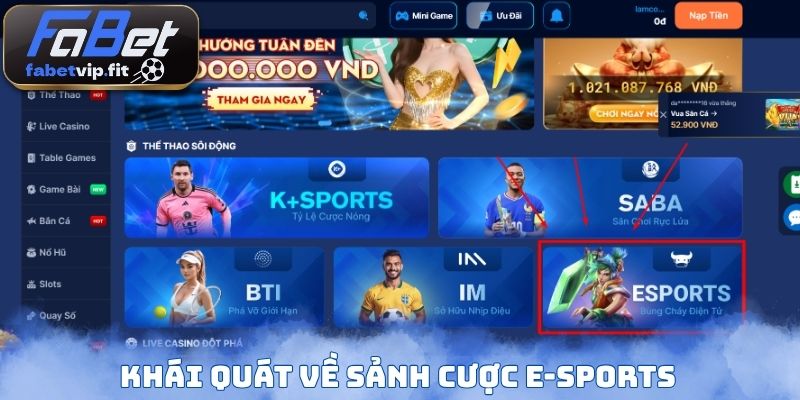 Khái quát về sảnh cược e-sports