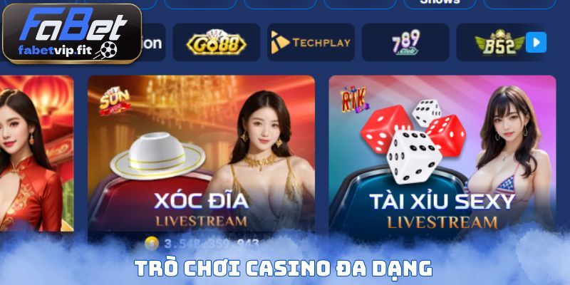 Trò chơi casino đa dạng